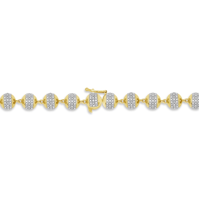 Main Image 3 of 5.00 CT. T.W. Diamond Bead Necklace in 10K Gold - 20”