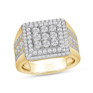 2.00 CT. T.W. Square Multi-Diamond Double Frame Ring in 10K Gold