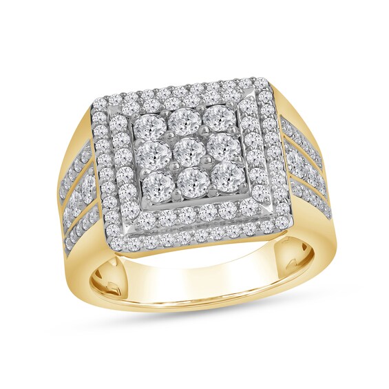 2.00 CT. T.W. Square Multi-Diamond Double Frame Ring in 10K Gold