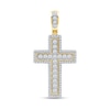 Thumbnail Image 1 of 1.50 CT. T.W. Certified Lab-Created Diamond Frame Cross Necklace Charm in 10K Gold (F/SI2)