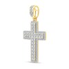 Thumbnail Image 2 of 1.50 CT. T.W. Certified Lab-Created Diamond Frame Cross Necklace Charm in 10K Gold (F/SI2)