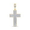 Thumbnail Image 3 of 1.50 CT. T.W. Certified Lab-Created Diamond Frame Cross Necklace Charm in 10K Gold (F/SI2)