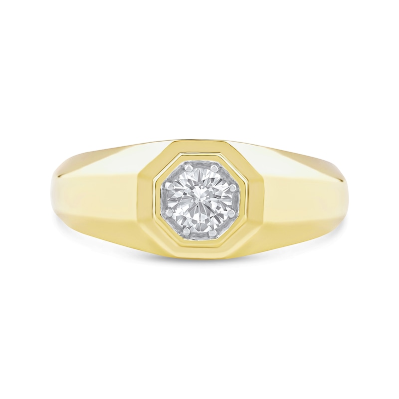 Main Image 3 of 0.50 CT. Canadian Certified Diamond Solitaire Octagon-Top Ring in 14K Gold (I/I2)