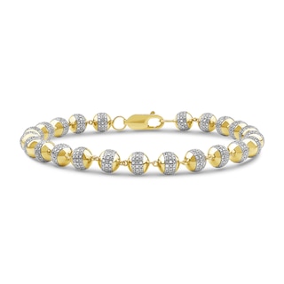 2.00 CT. T.W. Diamond Bead Bracelet in 10K Gold - 8.5”