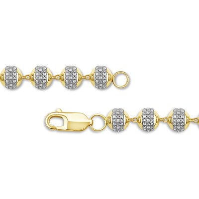 2.00 CT. T.W. Diamond Bead Bracelet in 10K Gold - 8.5”