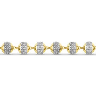 2.00 CT. T.W. Diamond Bead Bracelet in 10K Gold - 8.5”