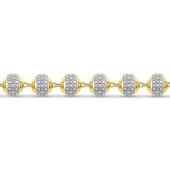 2.00 CT. T.W. Diamond Bead Bracelet in 10K Gold - 8.5”