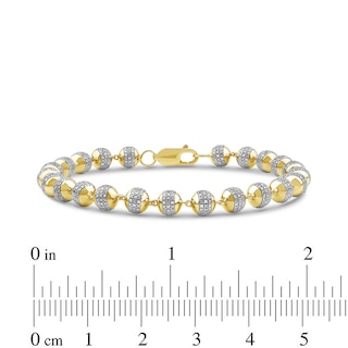 2.00 CT. T.W. Diamond Bead Bracelet in 10K Gold - 8.5”