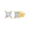 Thumbnail Image 1 of 0.16 CT. T.W. Certified Lab-Created Diamond Miracle Square Frame Solitaire Stud Earrings in 10K Gold (F/SI2)