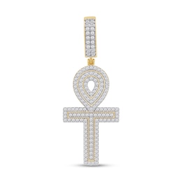 1.00 CT. T.W. Certified Lab-Created Diamond Ankh Cross Necklace Charm in 10K Gold (F/SI2)