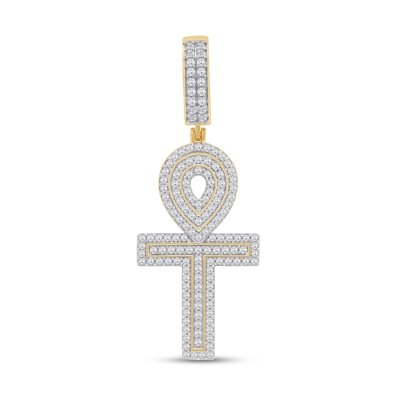 1.00 CT. T.W. Certified Lab-Created Diamond Ankh Cross Necklace Charm in 10K Gold (F/SI2)