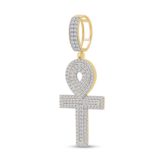 1.00 CT. T.W. Certified Lab-Created Diamond Ankh Cross Necklace Charm in 10K Gold (F/SI2)