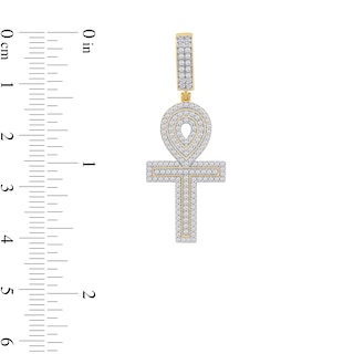 1.00 CT. T.W. Certified Lab-Created Diamond Ankh Cross Necklace Charm in 10K Gold (F/SI2)