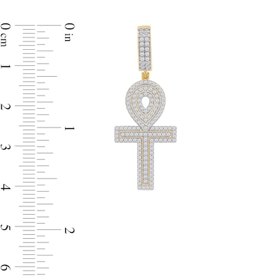 1.00 CT. T.W. Certified Lab-Created Diamond Ankh Cross Necklace Charm in 10K Gold (F/SI2)