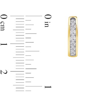 0.50 CT. T.W. Certified Lab-Created Diamond Huggie Hoop Earrings in 10K Gold (F/SI2)