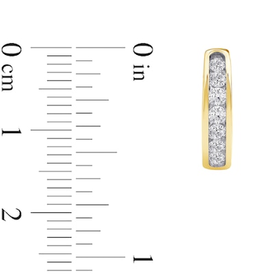 0.50 CT. T.W. Certified Lab-Created Diamond Huggie Hoop Earrings in 10K Gold (F/SI2)