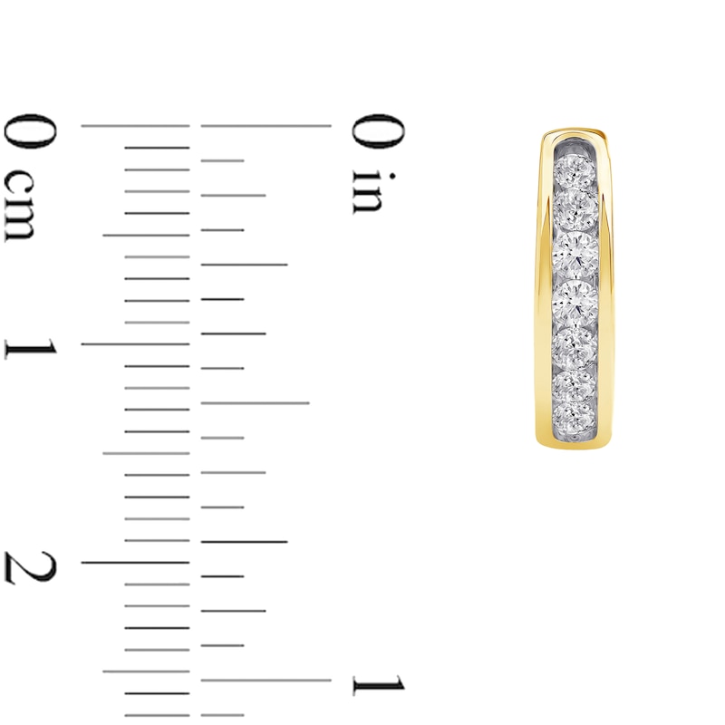 Main Image 4 of 0.50 CT. T.W. Certified Lab-Created Diamond Huggie Hoop Earrings in 10K Gold (F/SI2)