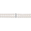 5.0-6.0mm Freshwater Cultured Pearl and White Lab-Created Sapphire Choker Necklace in Sterling Silver - 16.25”