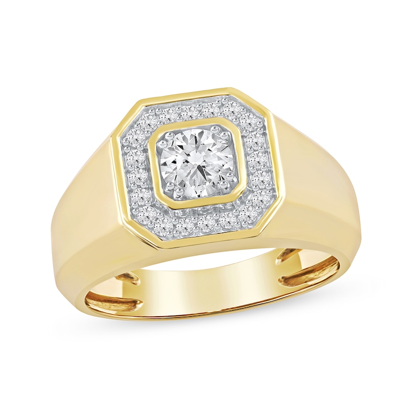 Main Image 1 of 1.00 CT. T.W. Canadian Certified Diamond Octagon Frame Ring in 14K Gold (I/I2)