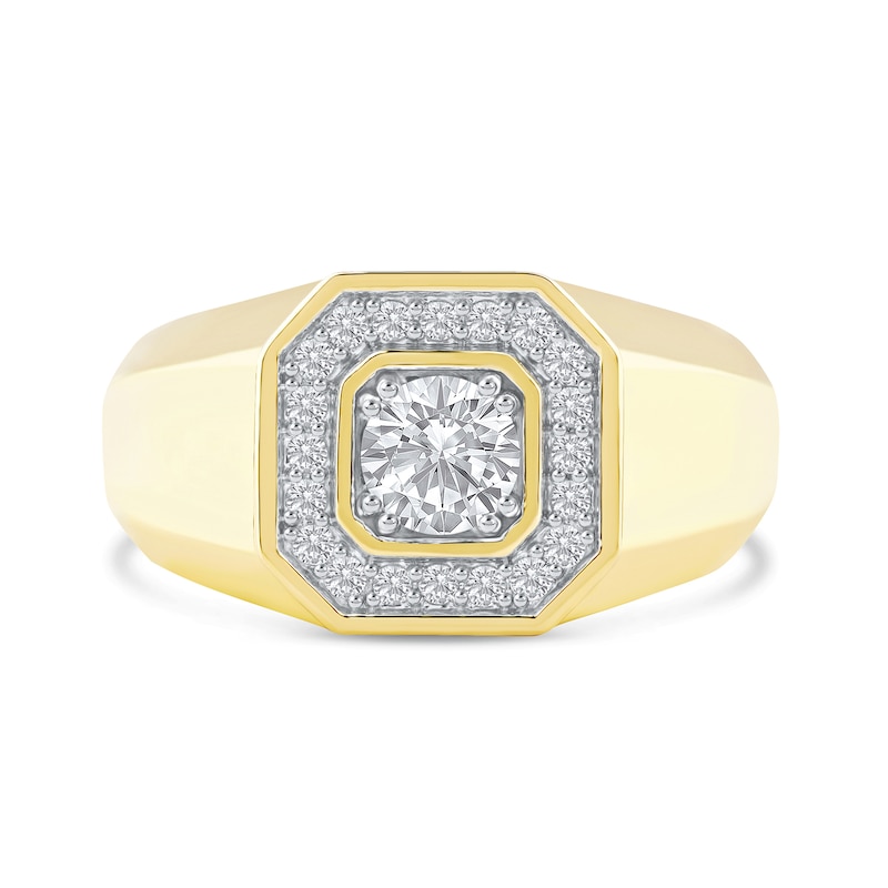 Main Image 3 of 1.00 CT. T.W. Canadian Certified Diamond Octagon Frame Ring in 14K Gold (I/I2)