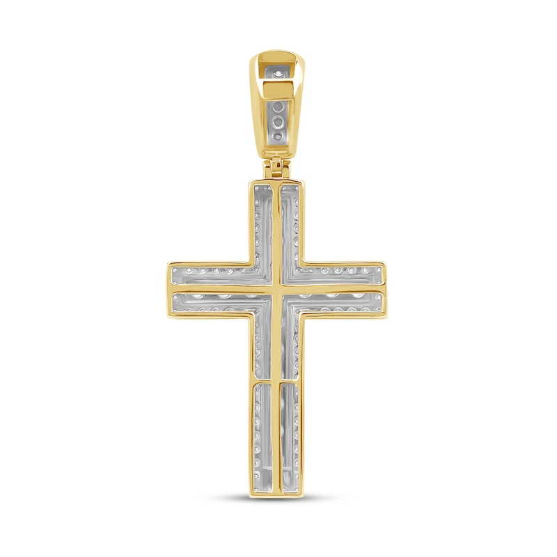 Main Image 3 of 2.00 CT. T.W. Certified Lab-Created Diamond Frame Cross Necklace Charm in 10K Gold (F/SI2)