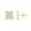 Thumbnail Image 2 of 0.25 CT. T.W. Certified Lab-Created Diamond Flared Square Stud Earrings in 10K Gold (F/SI2)