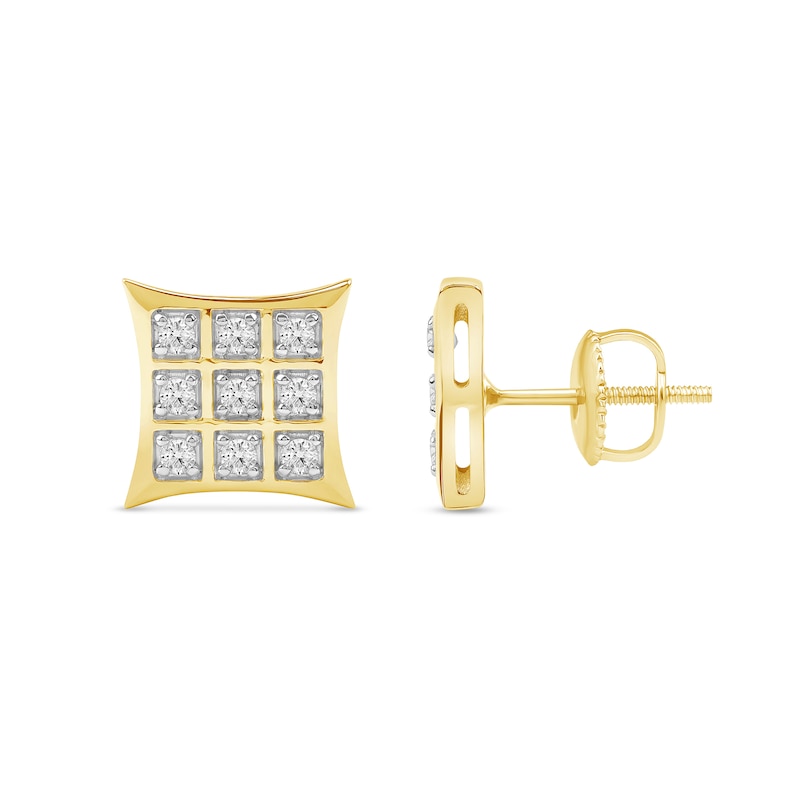 Main Image 2 of 0.25 CT. T.W. Certified Lab-Created Diamond Flared Square Stud Earrings in 10K Gold (F/SI2)