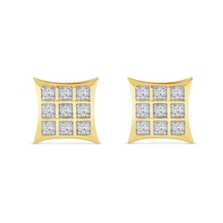 0.25 CT. T.W. Certified Lab-Created Diamond Flared Square Stud Earrings in 10K Gold (F/SI2)