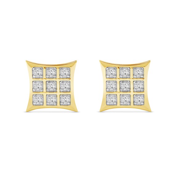 0.25 CT. T.W. Certified Lab-Created Diamond Flared Square Stud Earrings in 10K Gold (F/SI2)