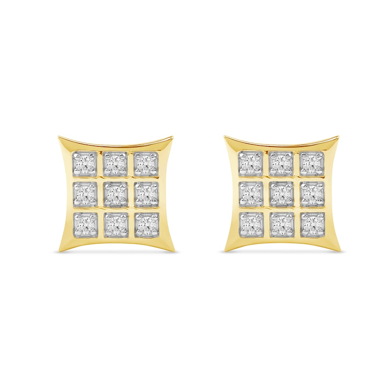 Main Image 3 of 0.25 CT. T.W. Certified Lab-Created Diamond Flared Square Stud Earrings in 10K Gold (F/SI2)