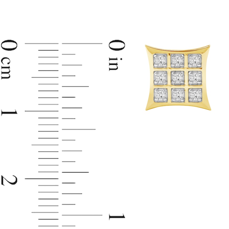 Main Image 4 of 0.25 CT. T.W. Certified Lab-Created Diamond Flared Square Stud Earrings in 10K Gold (F/SI2)