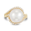 12.0-13.0mm Freshwater Cultured Pearl and 0.29 CT. T.W. Diamond Bypass Ring in 10K Gold