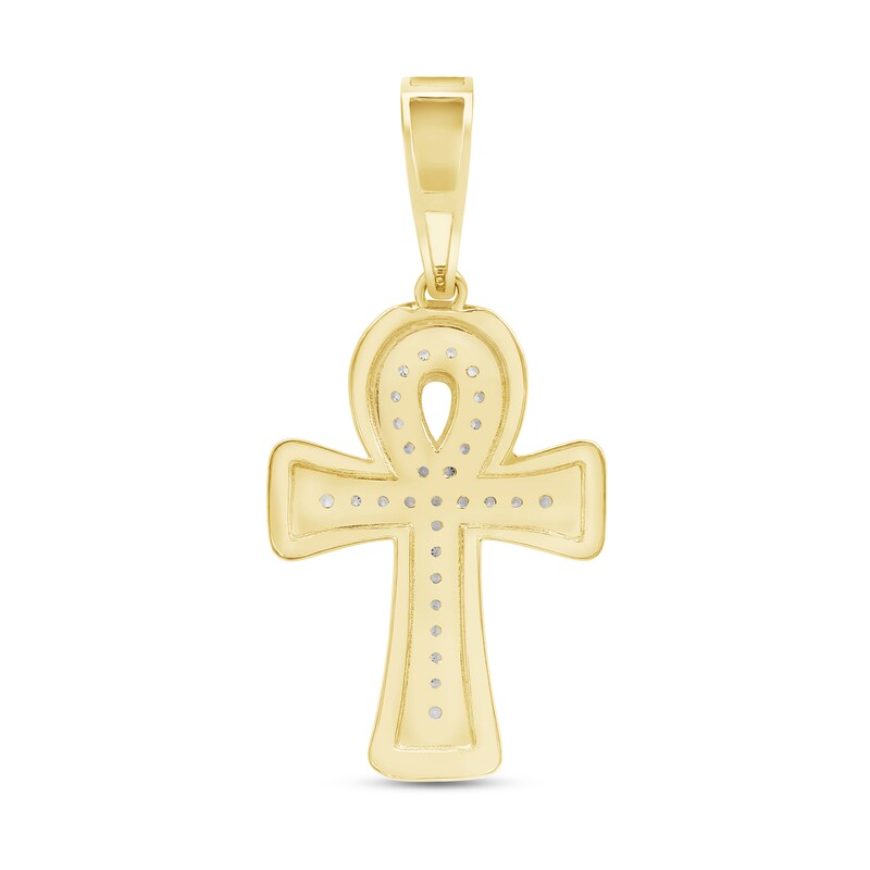 0.25 CT. T.W. Diamond Ankh Cross Necklace Charm in 10K Gold