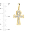 0.25 CT. T.W. Diamond Ankh Cross Necklace Charm in 10K Gold