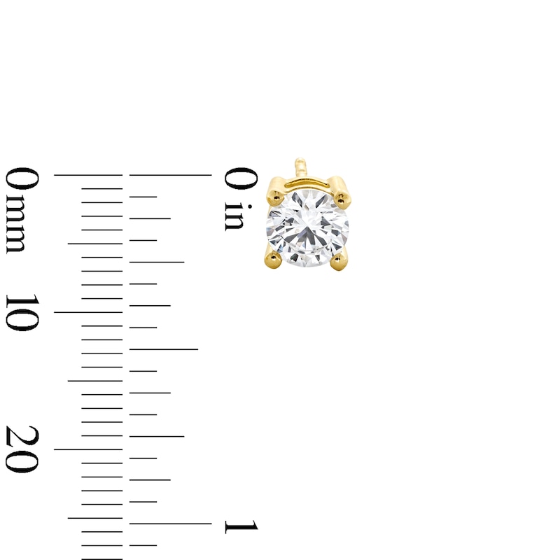 Main Image 2 of 1.50 CT. T.W. Certified Lab-Created Diamond Solitaire Stud Earrings in Sterling Silver with 10K Gold Plate (I/SI2)