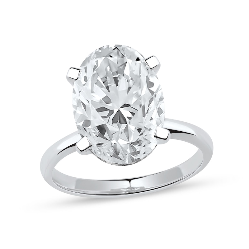 5.00 CT. Oval Certified Lab-Created Diamond Solitaire Engagement Ring in 14K White Gold (F/SI2)