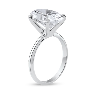 5.00 CT. Oval Certified Lab-Created Diamond Solitaire Engagement Ring in 14K White Gold (F/SI2)