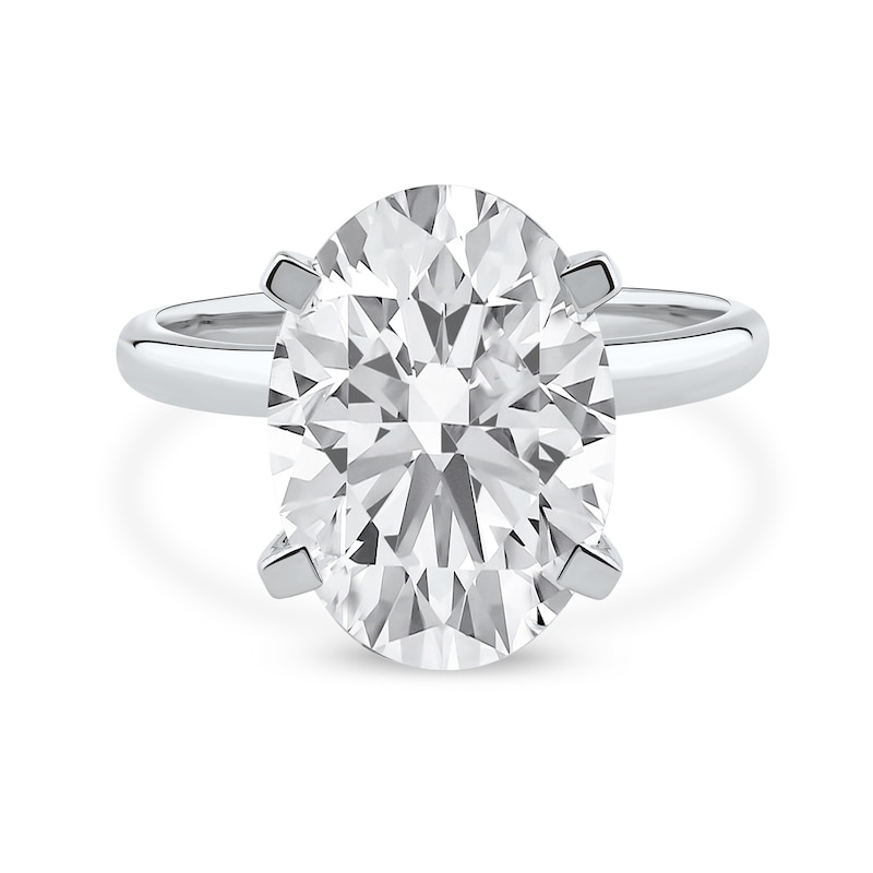 Main Image 3 of 5.00 CT. Oval Certified Lab-Created Diamond Solitaire Engagement Ring in 14K White Gold (F/SI2)