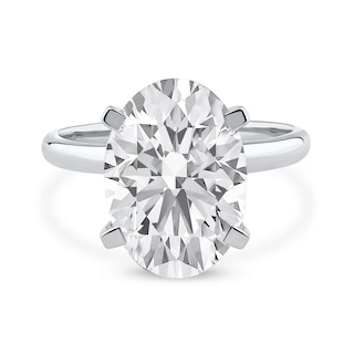 5.00 CT. Oval Certified Lab-Created Diamond Solitaire Engagement Ring in 14K White Gold (F/SI2)