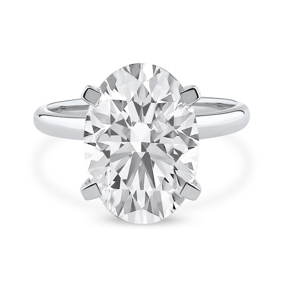 5.00 CT. Oval Certified Lab-Created Diamond Solitaire Engagement Ring in 14K White Gold (F/SI2)