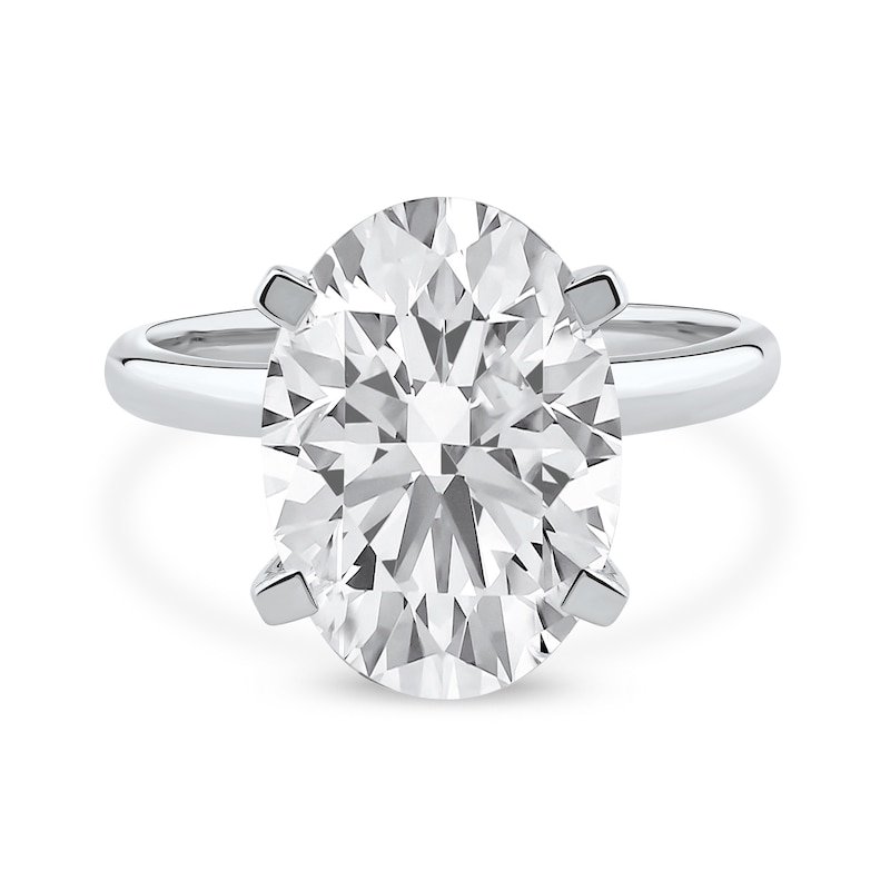 Main Image 4 of 5.00 CT. Oval Certified Lab-Created Diamond Solitaire Engagement Ring in 14K White Gold (F/SI2)