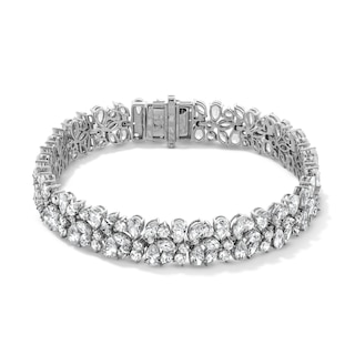 14.12 CT. T.W. Multi-Shaped Certified Lab-Created Diamond Link Bracelet in 10K White Gold (F/SI2)