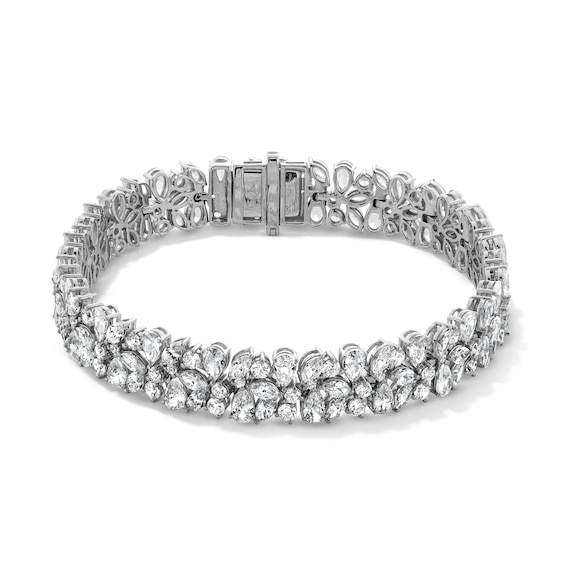 14.12 CT. T.W. Multi-Shaped Certified Lab-Created Diamond Link Bracelet in 10K White Gold (F/SI2)