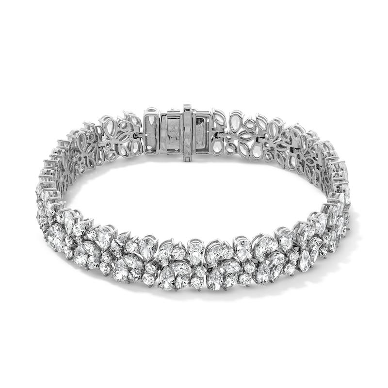 Main Image 1 of 14.12 CT. T.W. Multi-Shaped Certified Lab-Created Diamond Link Bracelet in 10K White Gold (F/SI2)