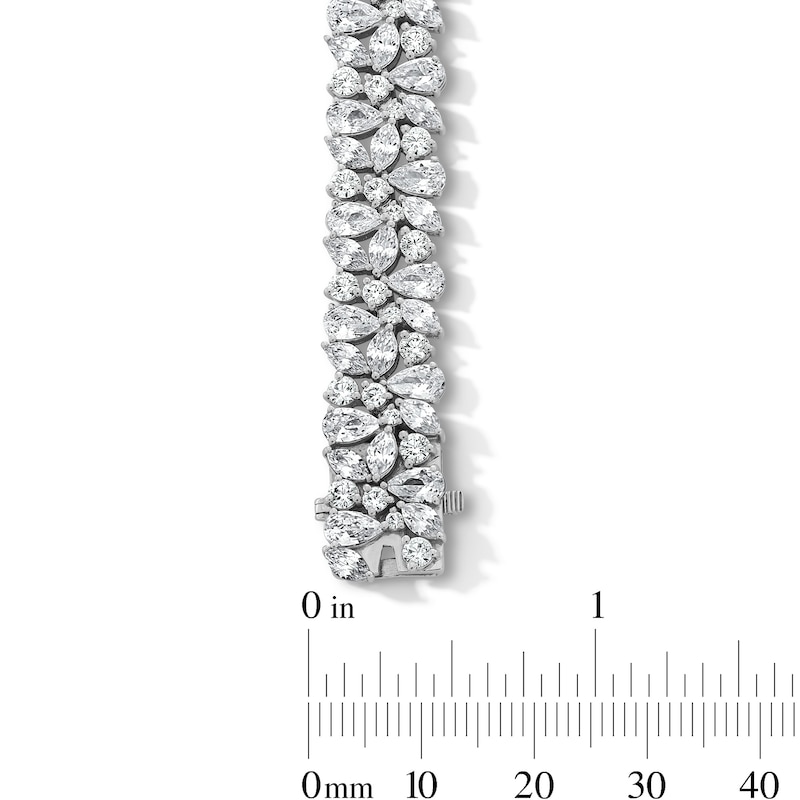 Main Image 3 of 14.12 CT. T.W. Multi-Shaped Certified Lab-Created Diamond Link Bracelet in 10K White Gold (F/SI2)