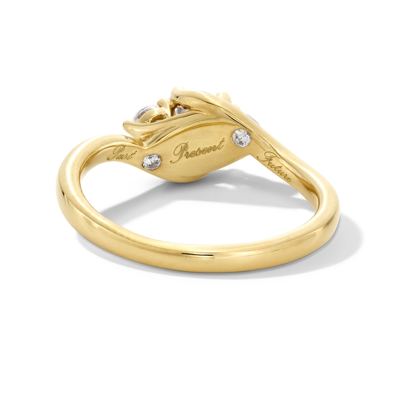 0.75 CT. T.W. Diamond Past Present Future® Bypass Shank Engagement Ring in 14K Gold