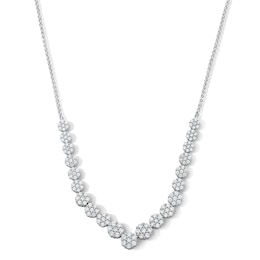 2.00 CT. T.W. Multi-Diamond Graduated Line Necklace in 10K White Gold