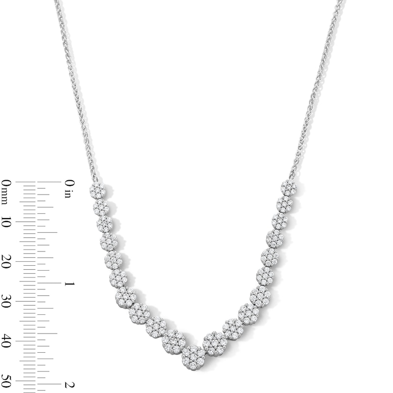 Main Image 3 of 2.00 CT. T.W. Multi-Diamond Graduated Line Necklace in 10K White Gold