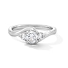 Thumbnail Image 1 of 0.75 CT. T.W. Diamond Past Present Future® Bypass Shank Engagement Ring in 14K White Gold