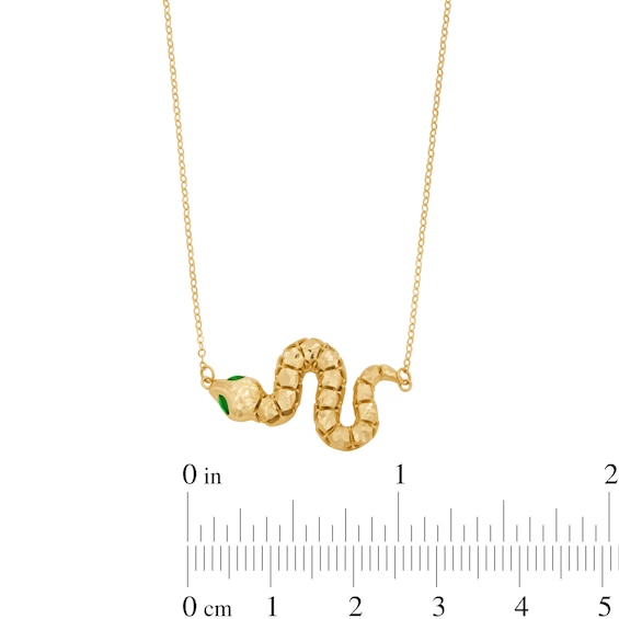 Diamond-Cut Snake Necklace in Semi-Solid 14K Gold